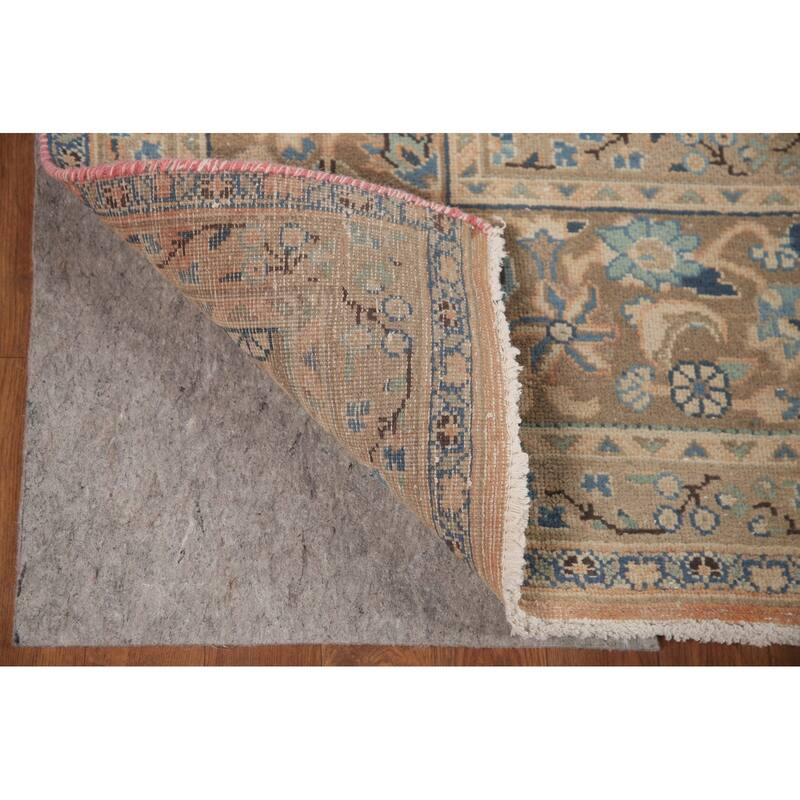 Hand Knotted Oriental 100% Wool Carpet Traditional Floral Oranges & Rust Mashad Area Rug - 12' 5'' X 9' 11''