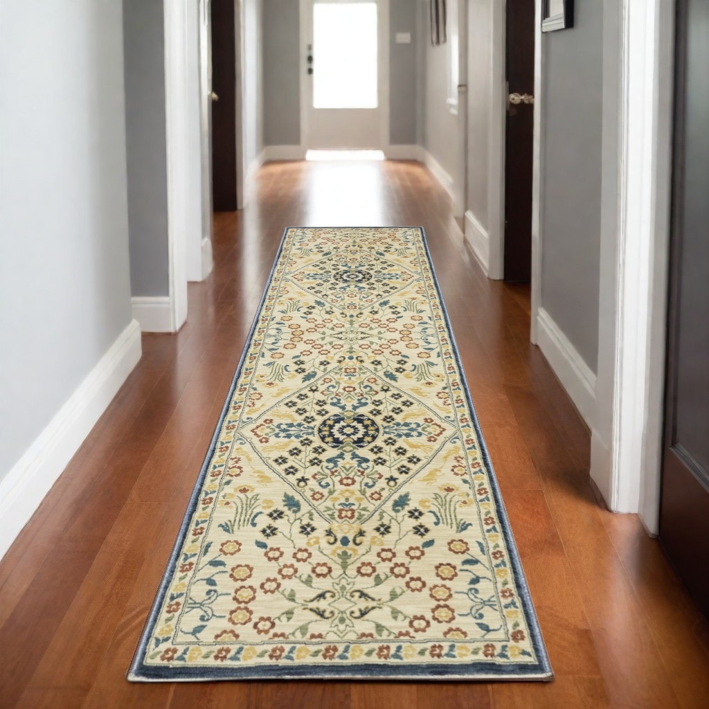 HomeRoots Frame Oriental Traditional Runner Area Rug