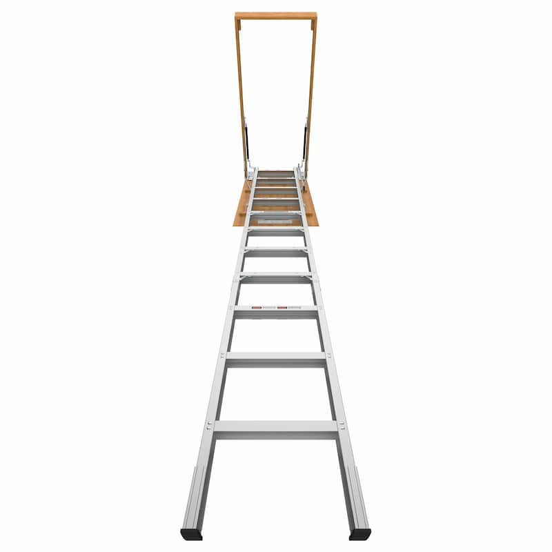 Aluminum Attic Ladder: 350-Pound Capacity, Fits 22 1/2" x 54" Opening, Suitable for 7-10ft Ceilings