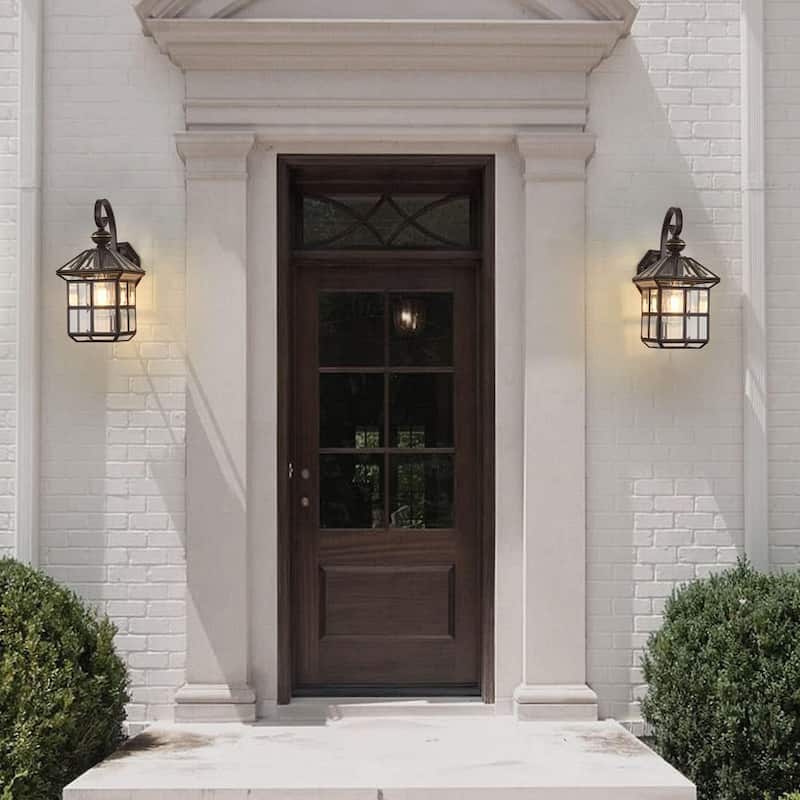 13.4 inch wall lights bronze mount light glass, copper porch light