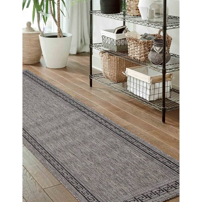 ECARPETGALLERY Machine Woven Versach Grey Area Rug