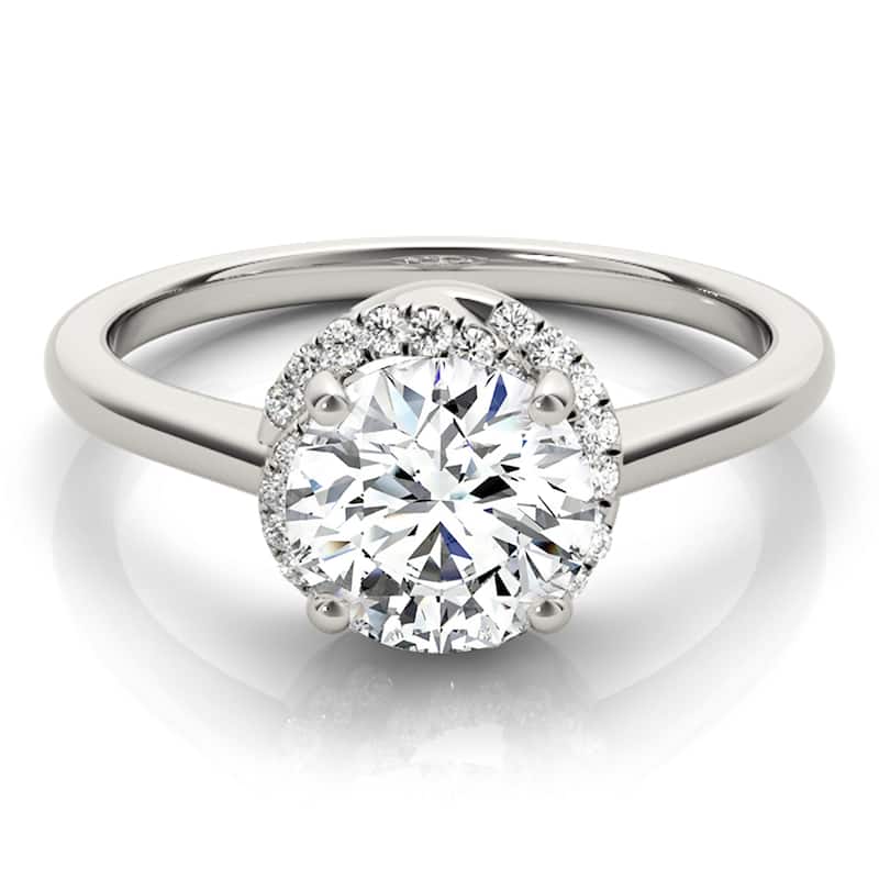 Auriya 14k White Gold Lab Grown Round Diamond Halo Engagement Ring 0.50 to 5.00 ct. tw. (F-G VS)