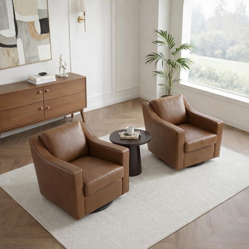2 Set Modern Swivel Accent Arm Chair for Living Room