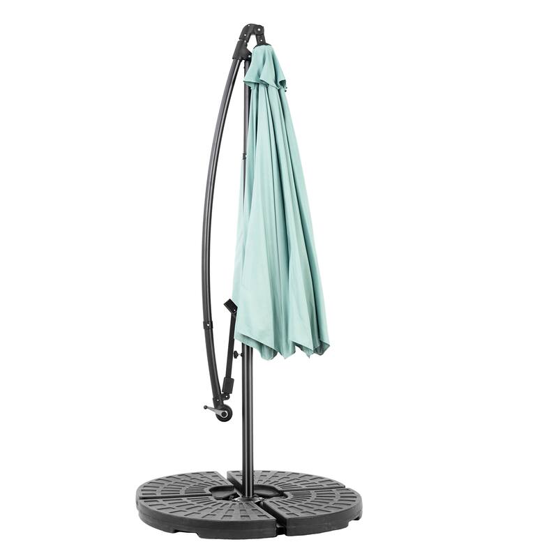 116" Patio Hanging Polyester Umbrella with Tilt Adjustment and 8 Ribs
