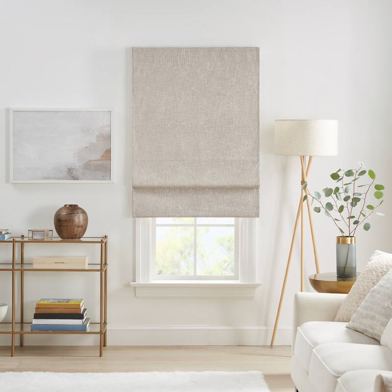 Eclipse Drewton Motorized 100% Blackout Cordless Textured Roman Shade