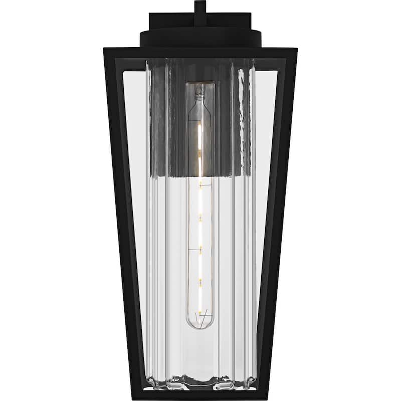 Matte Black Outdoor Wall Lantern from the Jett Collection