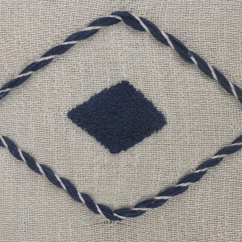 Handwoven Coastal Diamond Square Throw Pillow - 20" - Blue and White