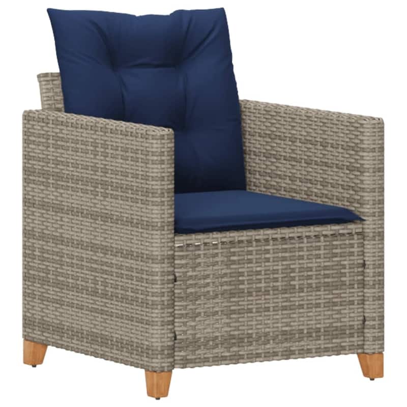 vidaXL Garden Chair Grey PE rattan