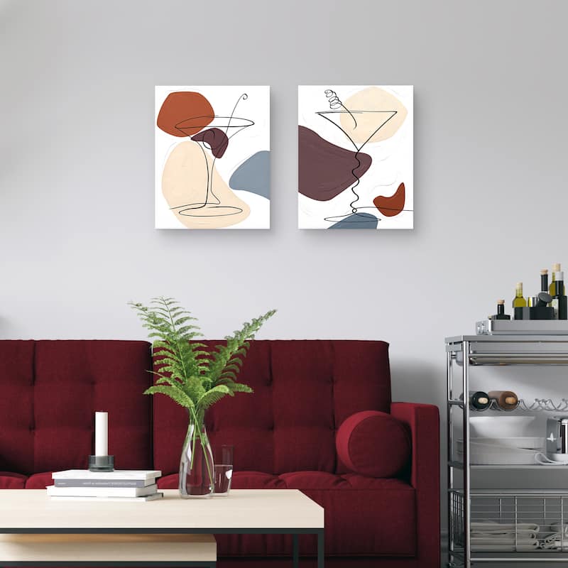 Schizzo Cocktail I-II Canvas Art Prints