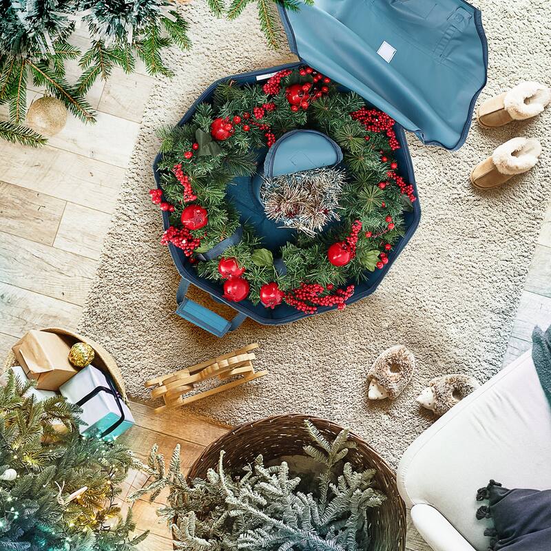 Hearth & Harbor Christmas Hard Shell Wreath Storage Bag