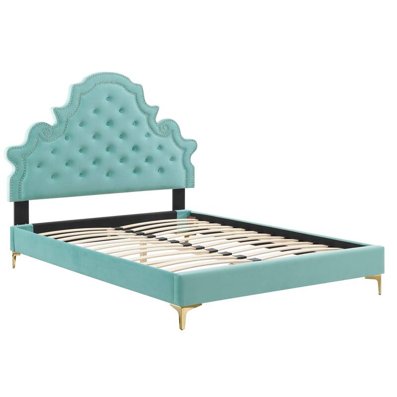 Gwyneth Tufted Performance Velvet Full Platform Bed
