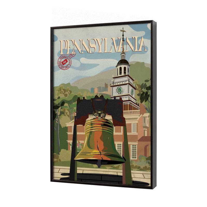 Pennsylvania Go USA by Mercana Studio a Hand Embellished Framed Art Print Series