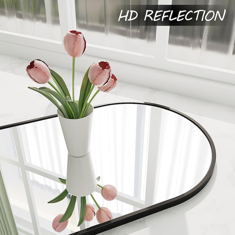 5-Year Warranty Aluminum Alloy Framed French Cleat Mounted Oval Wall Decor Bathroom Vanity Mirror