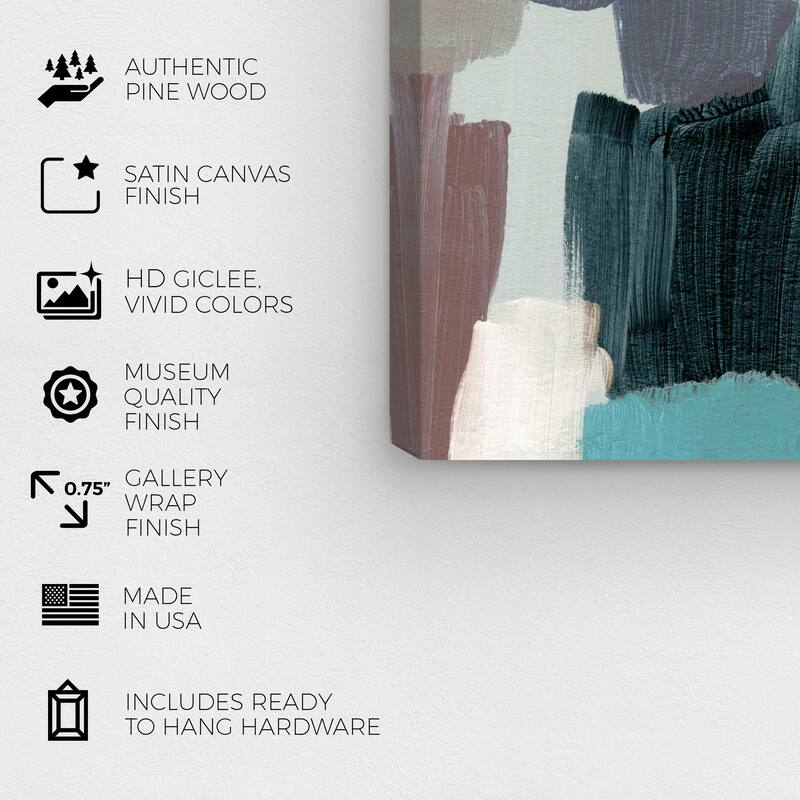 Wynwood Studio Canvas Abstract Earthtones Pieces Blue and Modern & Contemporary Wall Art Canvas Print