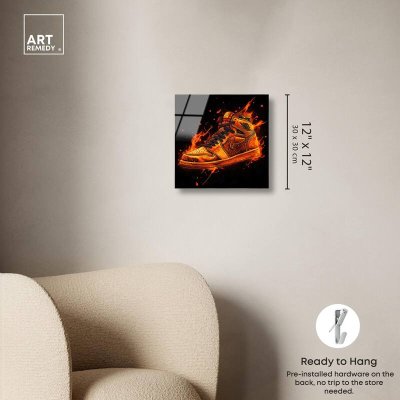 Jumpman on Fire I Acrylic by Art Remedy, Ready to Hang