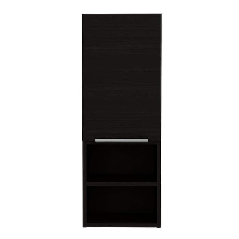 TUHOME Glover 2-Piece Bathroom Set with Linen Cabinet and Medicine Cabinet, Black