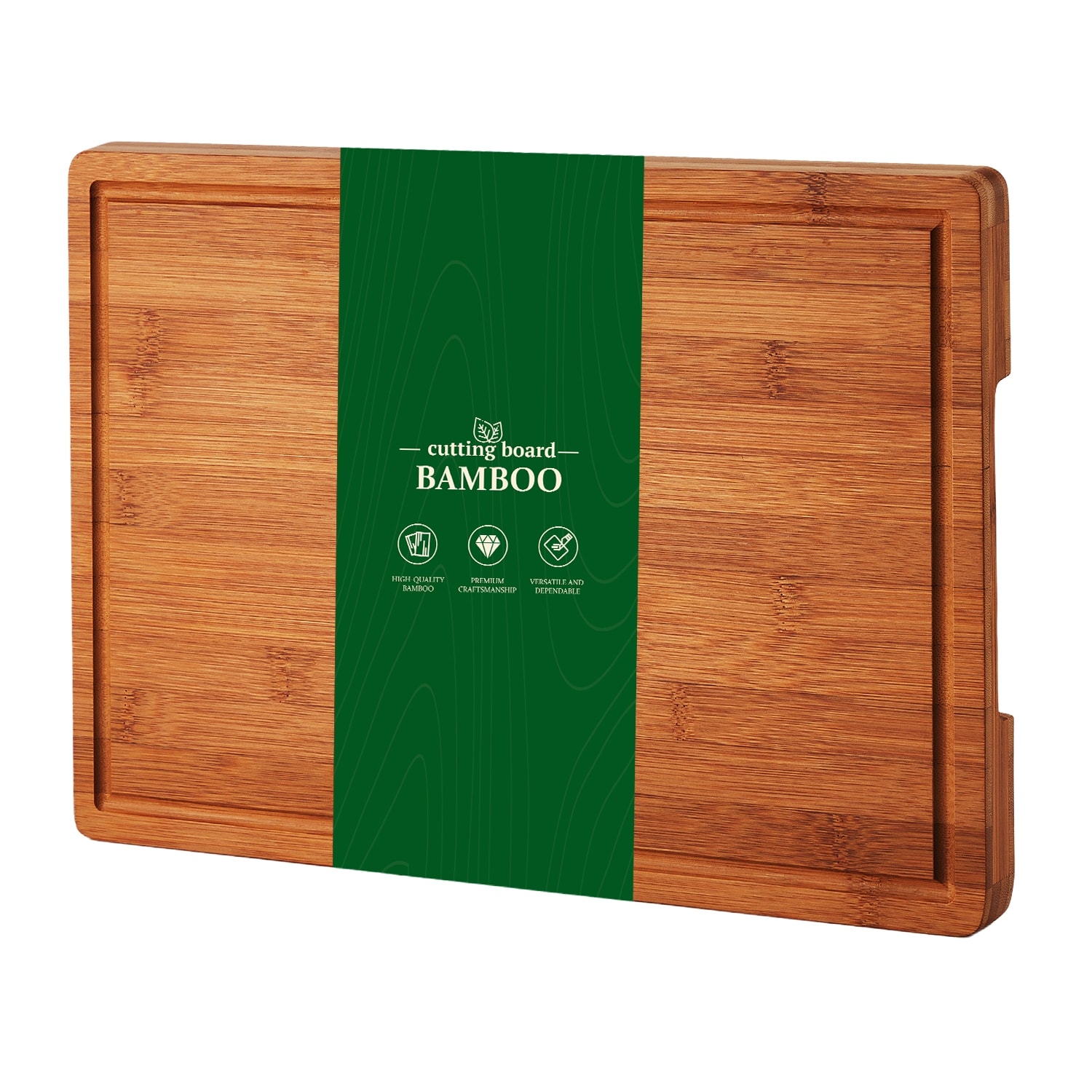 Bamboo Cutting Board for Kitchen, Wood Chopping Board with Juice Grooove, 16"x11"x1"