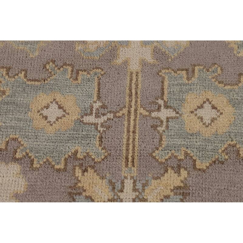 Gray Oushak Oriental Area Rug Hand-Knotted Wool Carpet - 7'6" x 10'6"