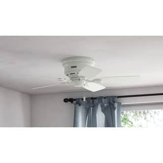 Hunter 42" Flush Mount Ceiling Fan with Pull Chains - Traditional - Low Profile!