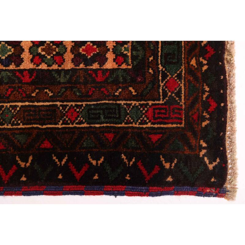 ECARPETGALLERY Hand-knotted Teimani Cream, Dark Navy Wool Rug - 3'10 x 6'2