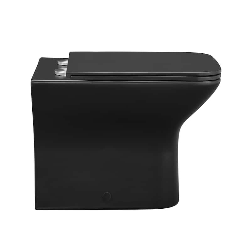 Charme Back-To-Wall Elongated Toilet Bowl In Matte Black - 21.3" x 14.6" 14.8"