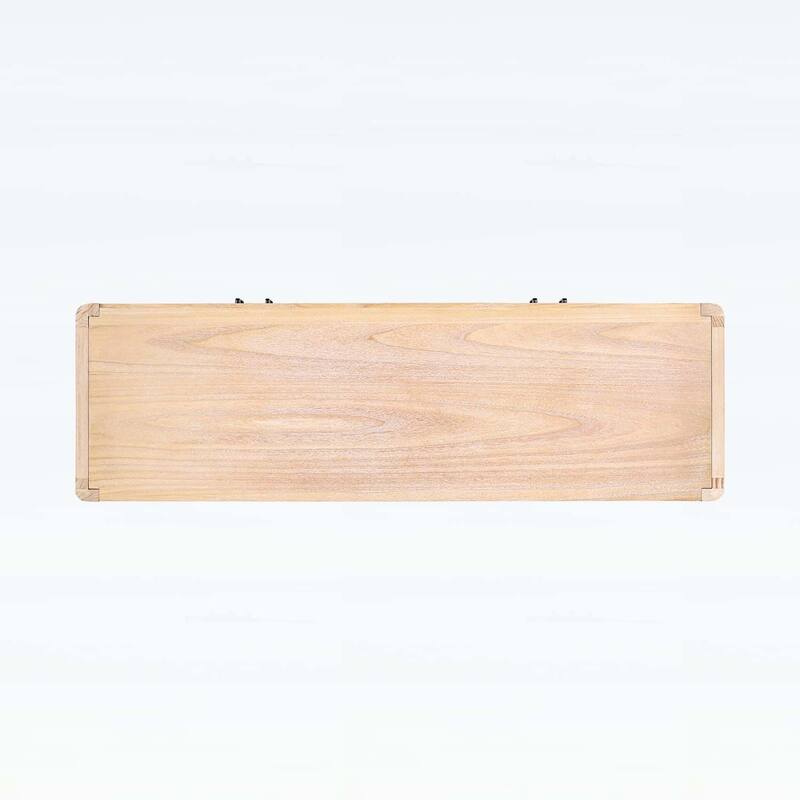 4-Door Cabinet with Smooth Rounded Corners & Refined Metal Handles