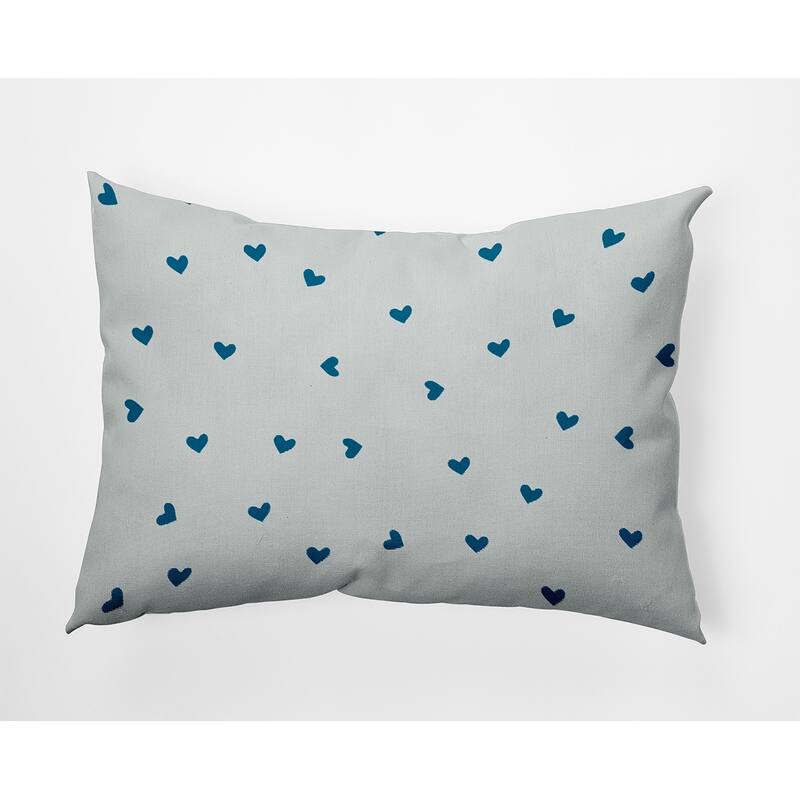 Little Hearts Valentines Day Decorative Throw Pillow - 14" x 20" - Teal
