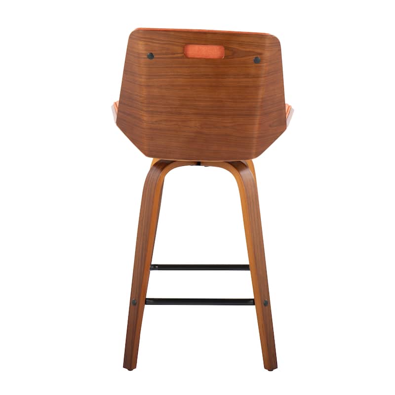Carson Carrington Clemens 26" Fixed-Height Counter Stool with Bent Wood Legs & Square Footrest (Set of 2)