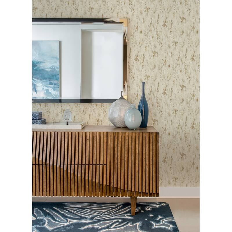 A-Street Prints Diorite Champagne Splatter Wallpaper