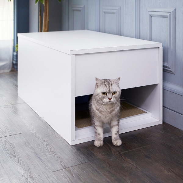Eco Modern Cat Litter Box and Sidetable White LIFETIME GUARANTEE