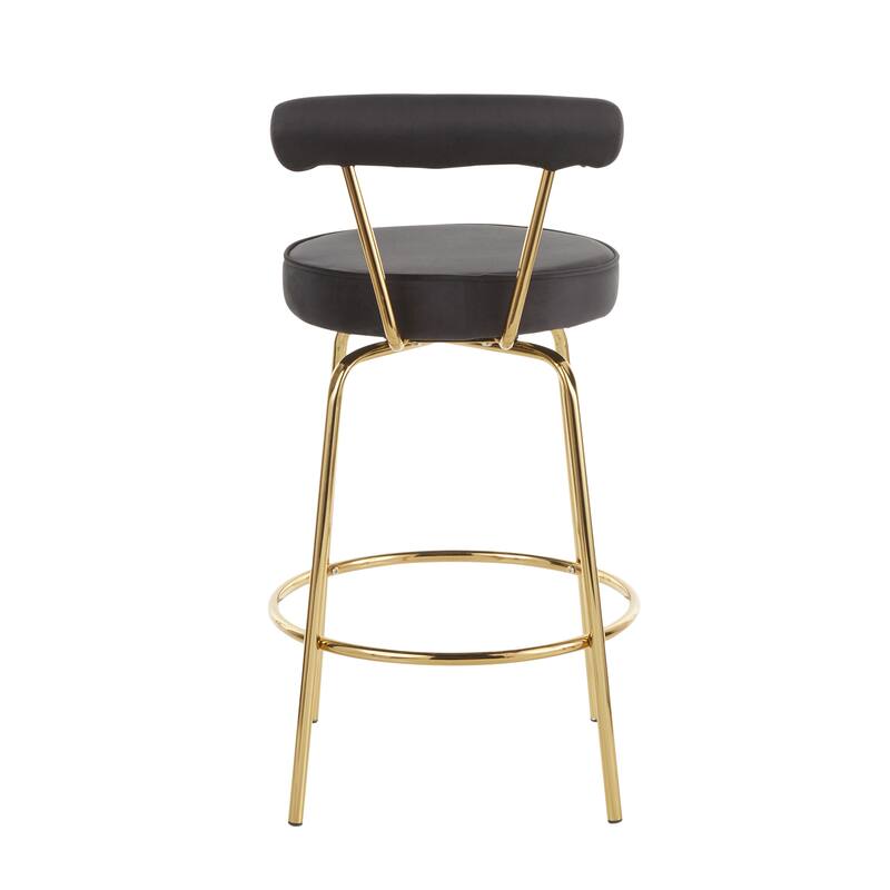 Silver Orchid Caines 26" Fixed-Height Gold Counter Stool (Set of 2)