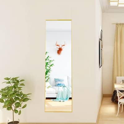 Glam Metal Full Length Floor Mirror Hanging Standing or Leaning Mirror