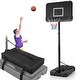 preview thumbnail 1 of 7, Gymax 6.5-10 FT Adjustable Portable Basketball Hoop w/ Bottom Anchor Black