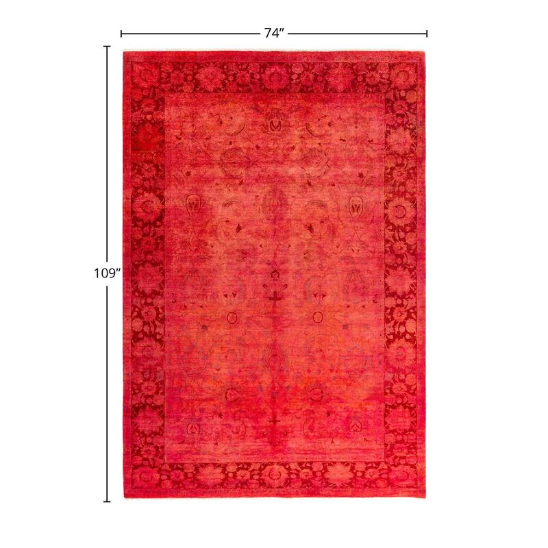 Contemporary Overdyed Wool Hand Knotted Area Rug - 6' 2" x 9' 1"