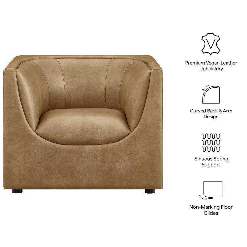Hilda Curved Back Vegan Leather Armchair