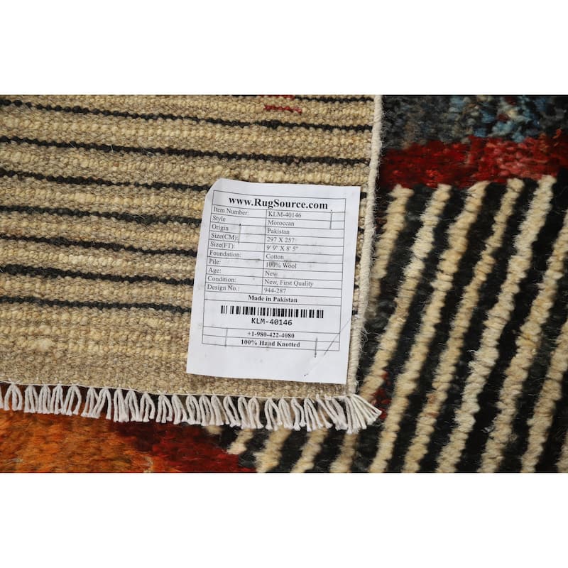 Trellis Moroccan Oriental Area Rug Handmade Living Room Wool Carpet - 8'5" x 9'9"