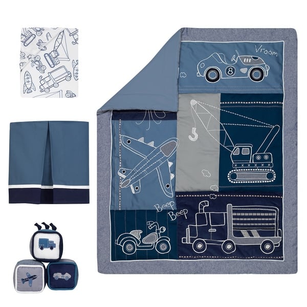 Shop Lambs Ivy Metropolis Blue Car Truck Plane Transportation