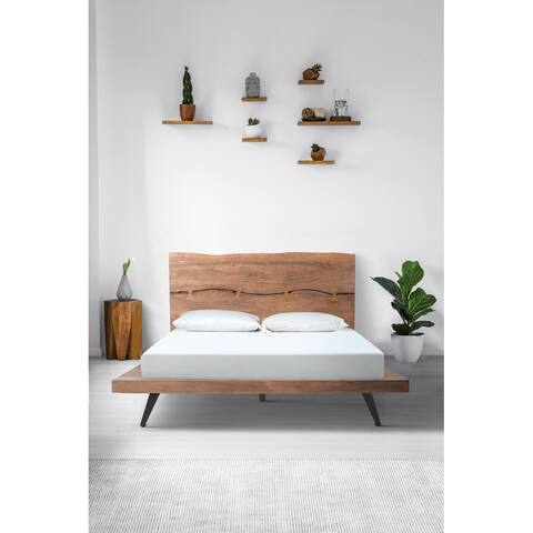 Macari Maiden Live-Edge Solid Wood Modern Platform Bed