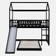 preview thumbnail 16 of 39, Twin Over Twin Bunk Bed with Slide, House Bed with Slide
