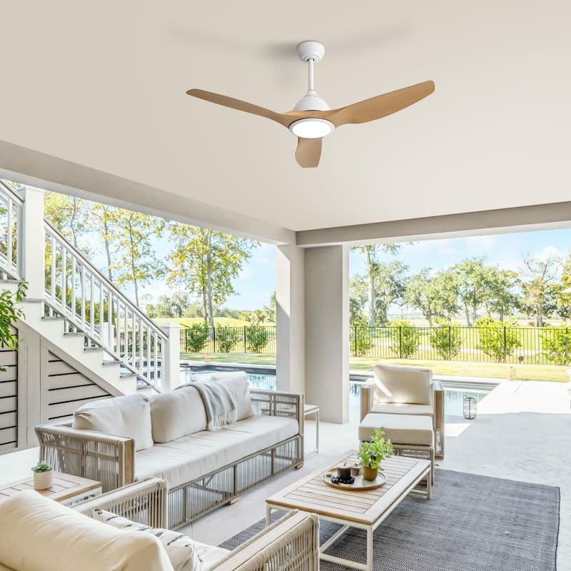52" High CFM Modern Ceiling Fan with Remote Control and Reversible Blades With Light