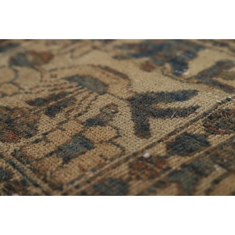 Distressed Bakhtiari Persian Vintage Rug Hand-Knotted Wool Carpet - 5'4"x 10'1"