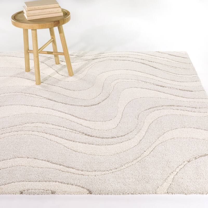 Gaetano Abstract Striped Area Rug - 7'10" x 10' - Cream - Rectangle