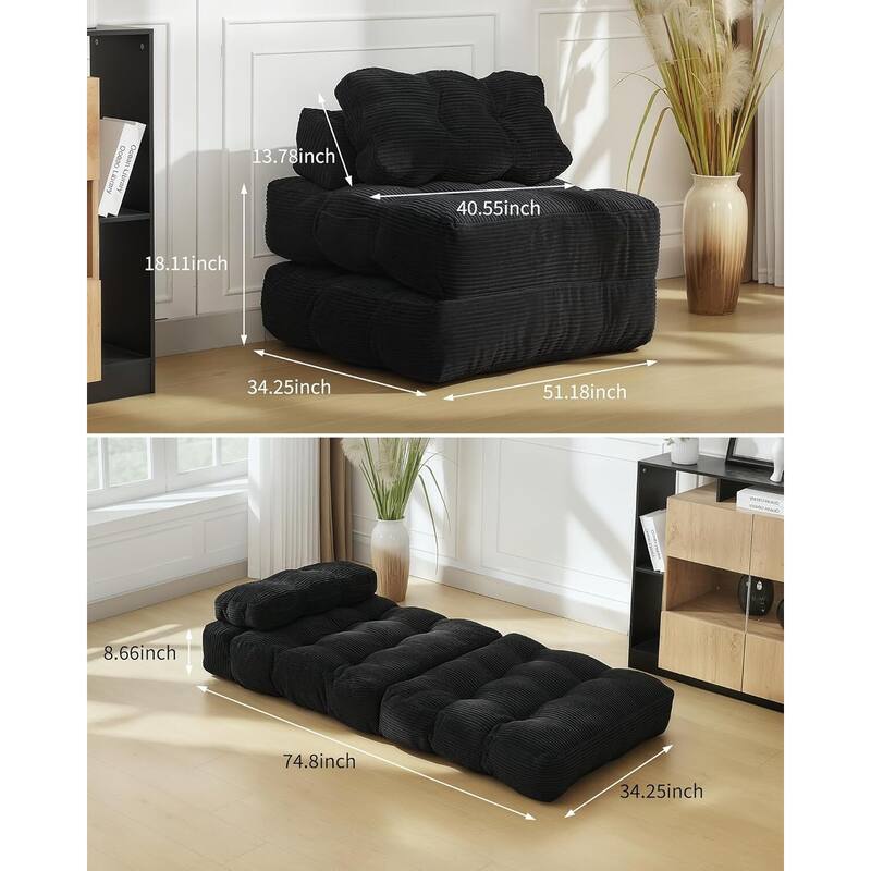 Folding Sofa Bed, Sleeper Chair, with Pillow