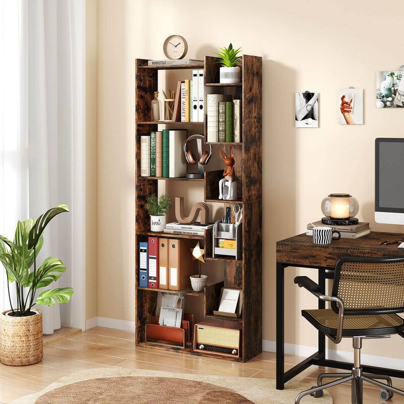Costway 1/2 PCS 6-tier Bookshelf Tall Display Shelf with 11 Open - See Details