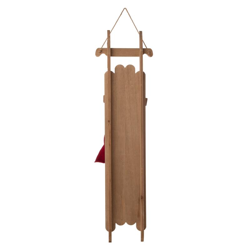 Glitzhome 42"H Wooden Christmas Sleigh Snowman or Santa Porch Sign