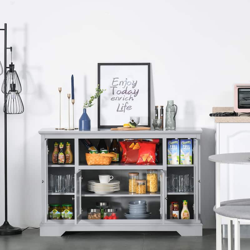 HOMCOM Transitional Sideboard Cabinet with Glass Doors