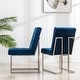 preview thumbnail 16 of 14, Home Beyond Velvet Upholstered Dining Side Chairs Set of 2, Navy Blue