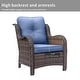 preview thumbnail 9 of 50, 4 Piece Outdoor High Back Wicker Patio Conversation Furniture Sets