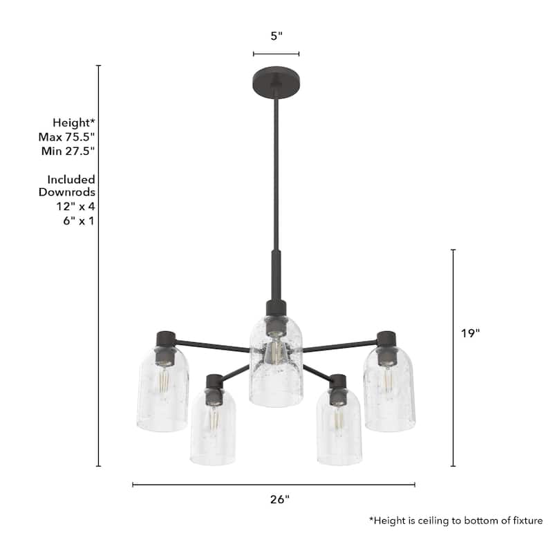 Hunter Lochemeade 5 Light Chandelier - Dining Room, Living Room, Entry - Modern Farmhouse, Industrial, Contemporary