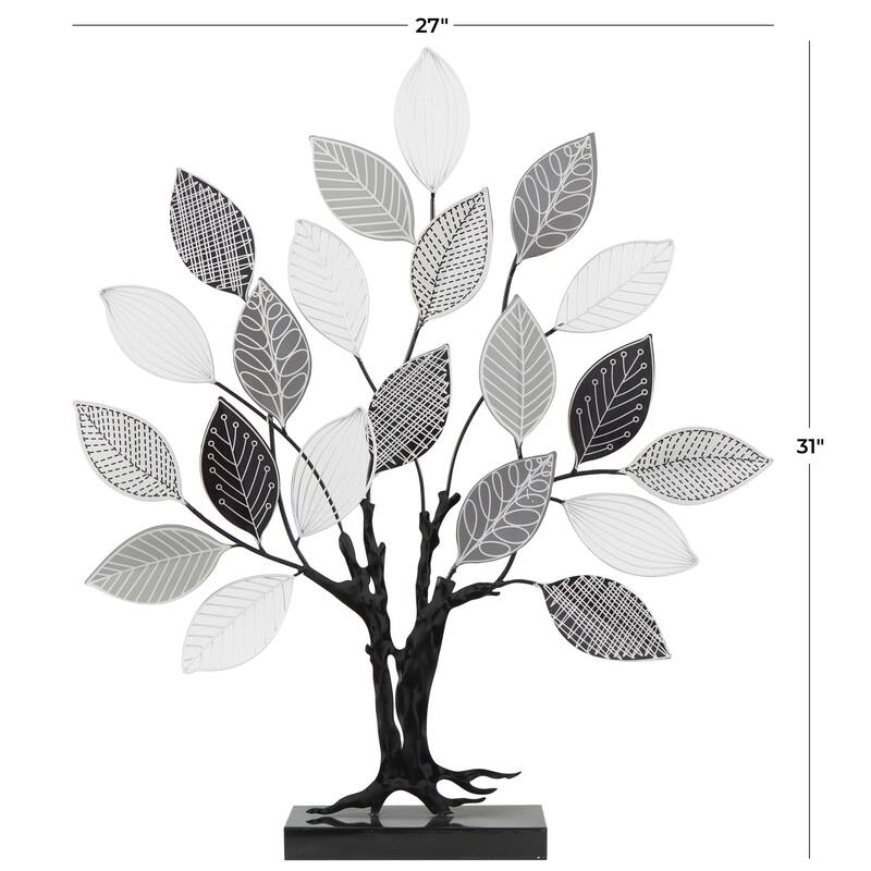 Metal Tree Decorative Sculpture - Black - Roche River Decor